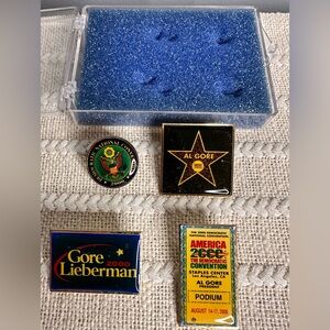 Political Campaign Pin Set Democratic 2000 Gore NEW